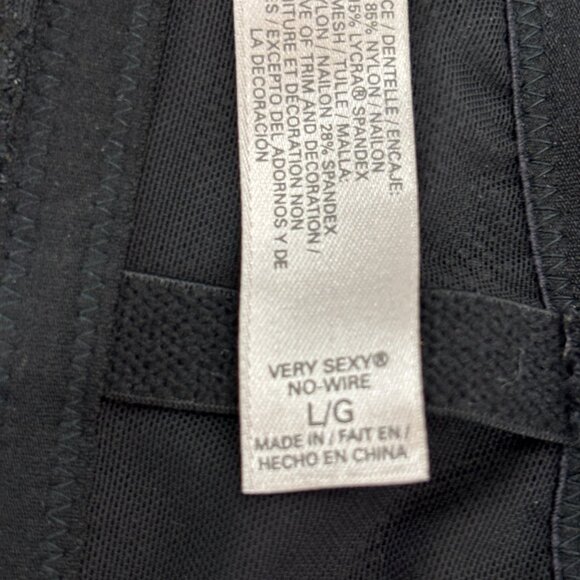 Victoria Secret No Wire Black Lace Rhinestone Boned Balconette Bra Sz L - Picture 7 of 9